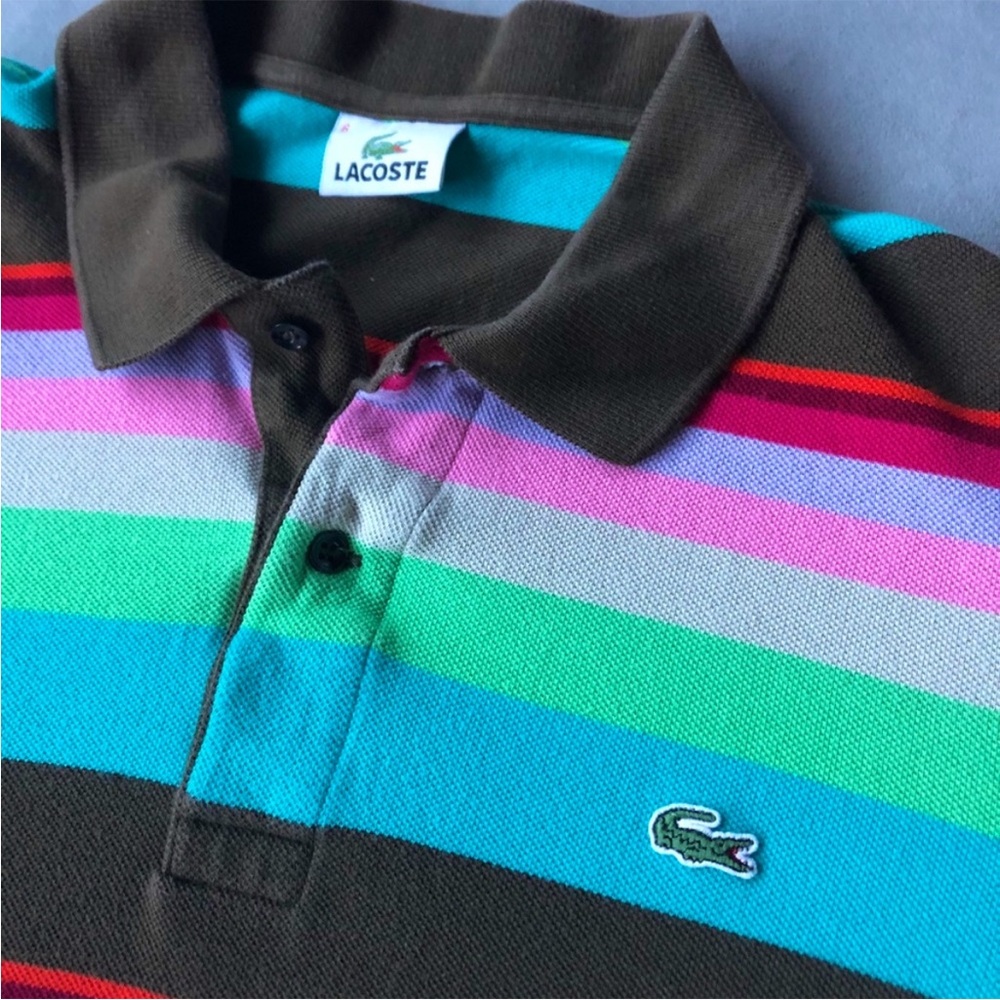Lacoste size 6 striped polo
